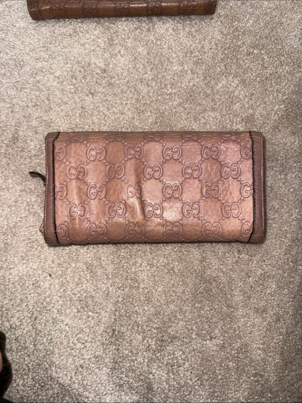 Pick one: Gucci Brown or Dusty Blush Leather Wallets OR Pink YSL Zip wallet - Picture 13 of 16